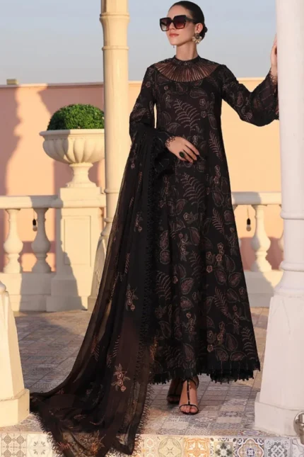 BZ-98 Lawn Embroidered 3pc Suit With Bamber Chiffon embroidered Dupatta